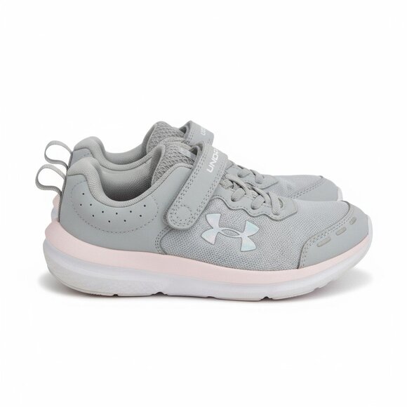 Under Armour Kids' Gray and Pink Shoes - Picture 1 of 8